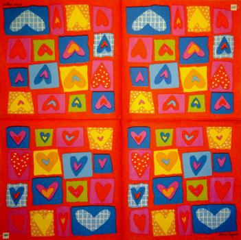 118 Heart / Hearts - 4-ply - Handkerchief